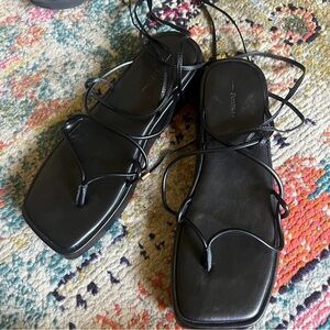 Bershka Black Minimalist Sandals